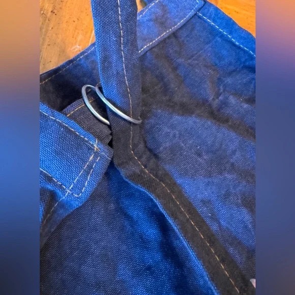 The Spring Shop Navy Denim Apron with Stitching and 2 pockets. New with tags - Picture 3 of 7